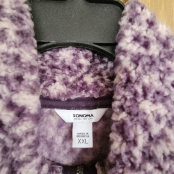 Sonoma Sz XXL Two Tone Purple Sherpa Half Zip Pullover - Picture 3 of 3